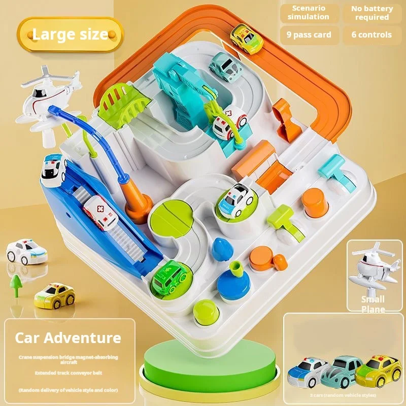 Modello di auto ferroviaria da corsa Giocattoli educativi Pista per bambini Gioco di avventura Cervello Meccanico Interattivo Treno Animali Giocattolo razzo spaziale