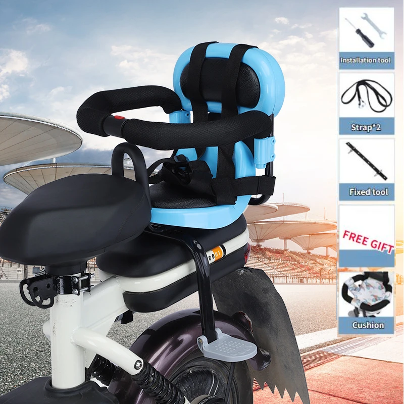 Bicycle Child Rear Safety Seat Electric Vehicle Scooter Baby Thickened and Strong Rear Seat with Seat Belt