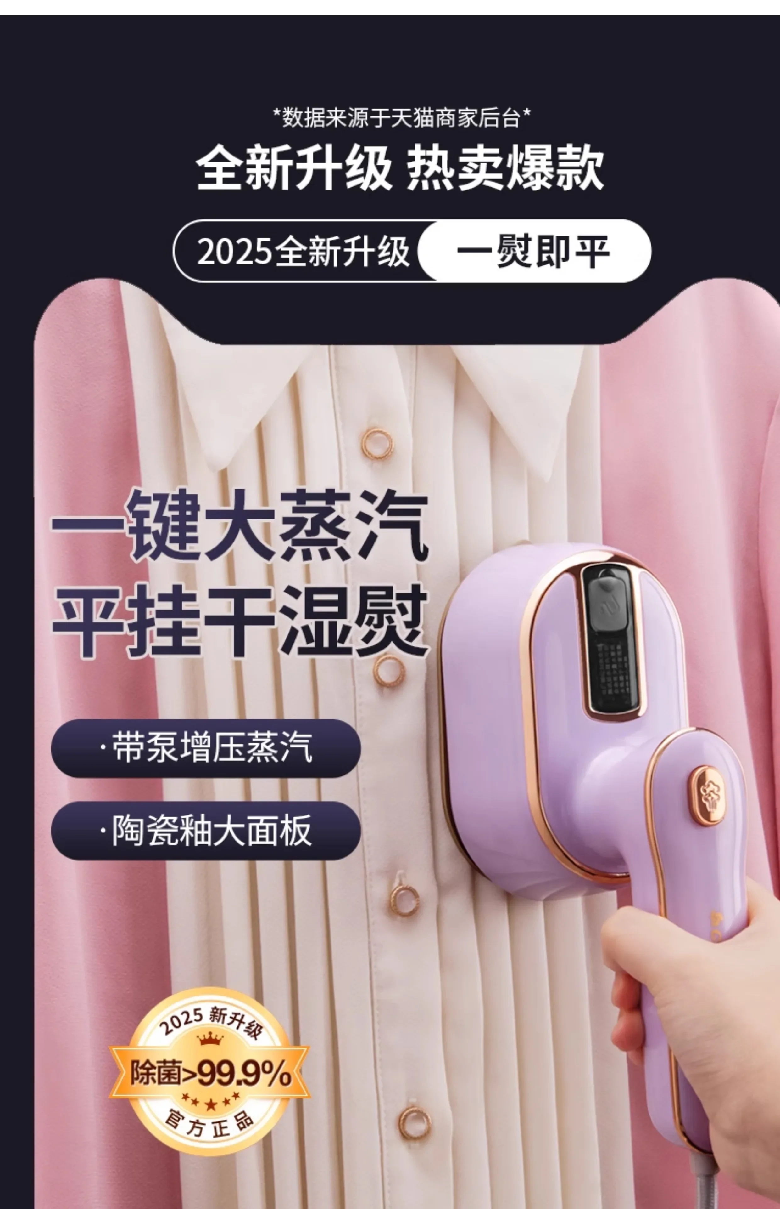 220V ZhiGao draagbare stoomboot, draagbaar kledingstrijkijzer voor thuisgebruik met grote stoom AC