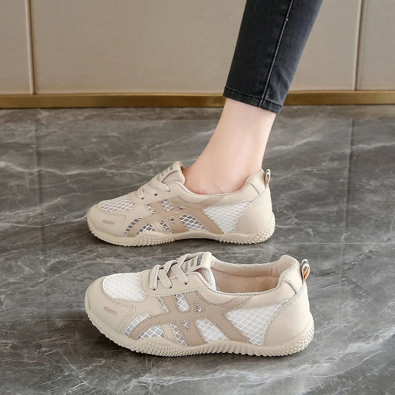 

Womens Platform Sneakers Breathable Mesh Comfortable Walking Shoes Non Slip Sole Fashion Athletic Footwear For Daily Wear