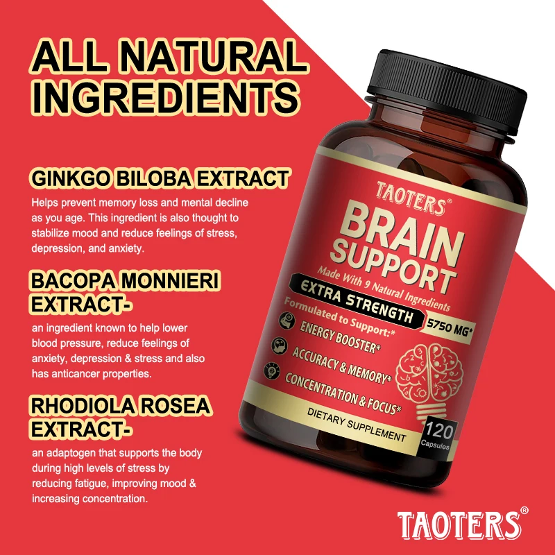 9&1 Premium Brain Booster - Nootropics - Memory + Focus + Natural Energy, Immune Support