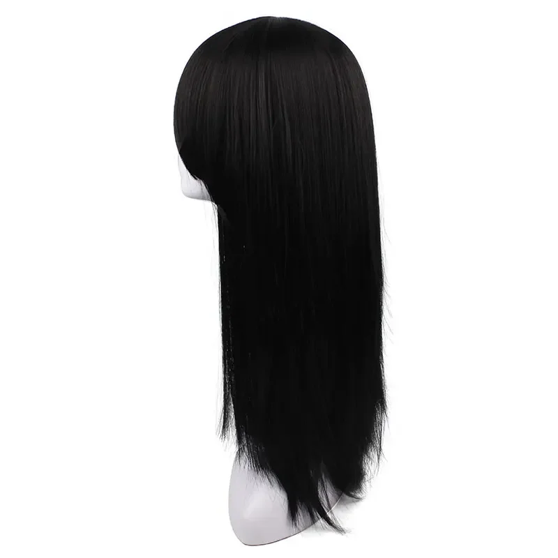 Anime Orochimaru Hyuga Neji negro recto largo pelo sintético flequillo completo fibra de alta temperatura Cospaly pelucas completas