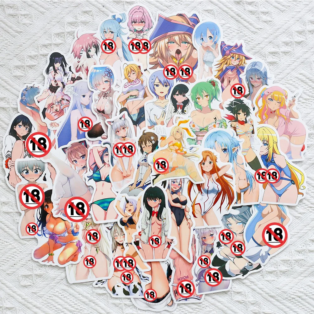 

10/30/50pcs Anime Sexy Girl Stickers Cute Waifu Hentai Graffiti Decals for Adult DIY Luggage Water Bottle Bike Sticker Wholesale