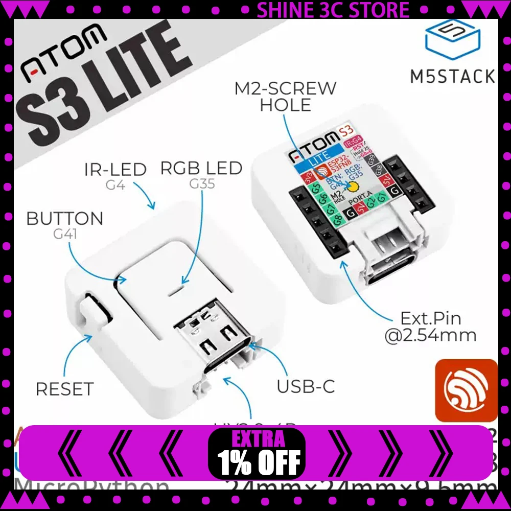 M5Stack AtomS3 Lite Smart Robot ESP32-S3 programmable controller embedded IoT development board Robot