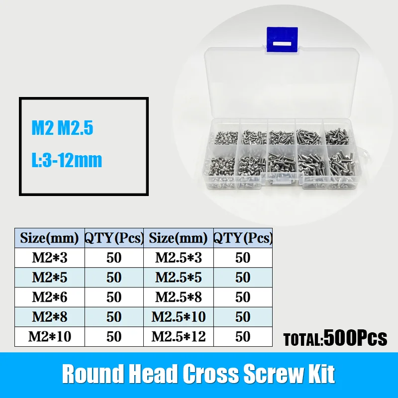 500/320 stücke Kreuz runds ch raube Mutter satz m1 m 1,2 m 1,4 m 2, 5 m2 m 1, 5 m3 Edelstahl kreuz runde Kreuz schlitz schraube – Detail 8