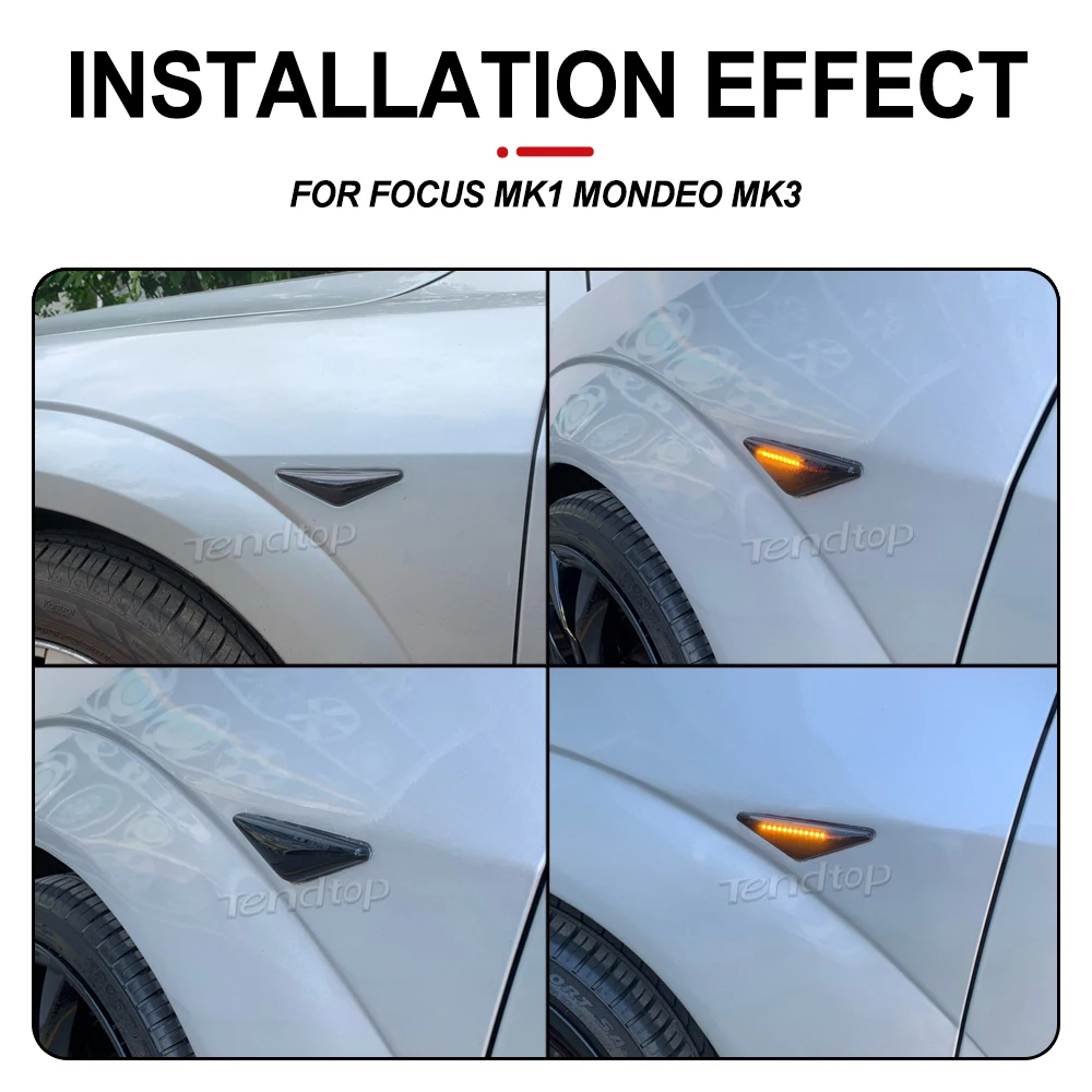 Dla Ford MONDEO 3 MK3 FOCUS 1 MK1 LED dynamiczny znacznik boczny włącz światła sygnalizacyjne wskaźnik migający lampa płynąca światło boczne Repeater