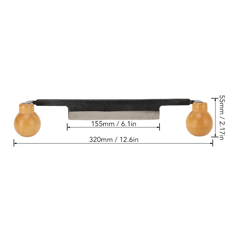 Straight Draw Knife Double Anti Slip Wooden Handle Incisive Tungsten Steel Blade Draw Shave Knife Debarking Hand Tool