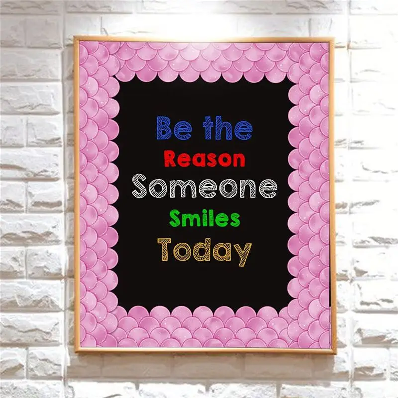 A74E-2X 20M Ombre Purple Scallops Bulletin Board Borders Rainbow Straight Borders Classroom Or Home School Decoration