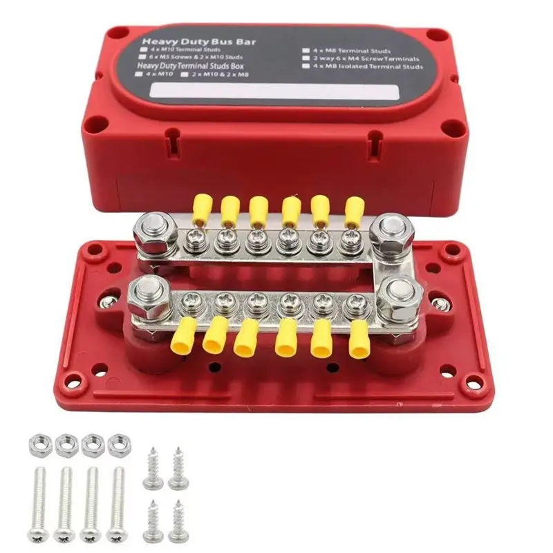 New Bus Bar Power Distribution Block 48V 150A With Removable Cove Easy Installation For Vehicle Boat Car Truck RV