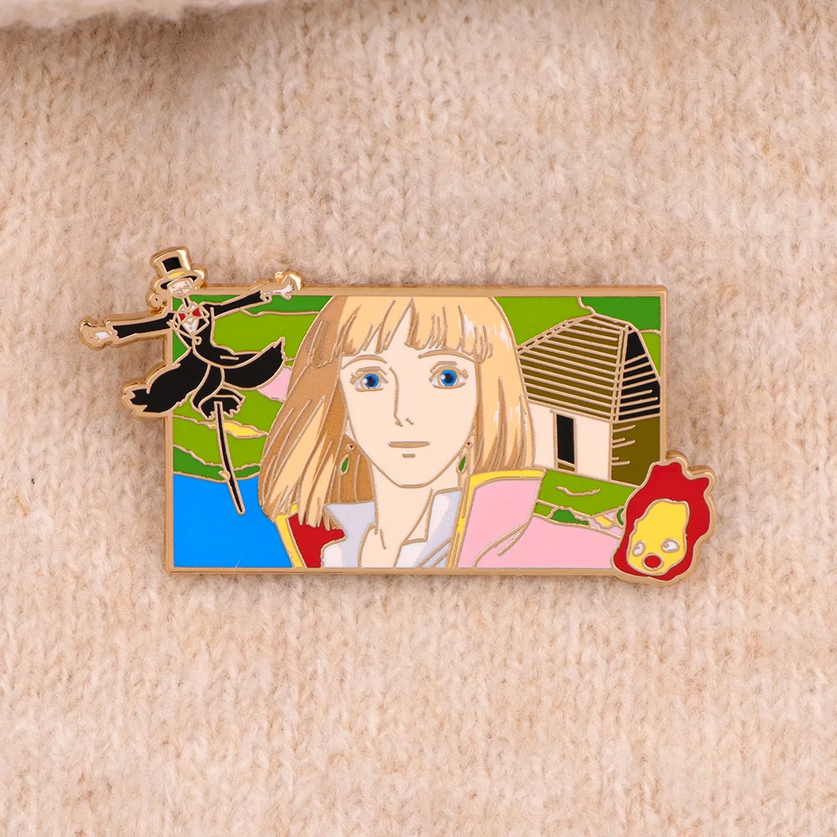 Cute Fire Enamel Pins Anime Movie Brooches Badges for Backpacks Jackets Hats Retro Collection Gifts Cosplay Accessories view 2