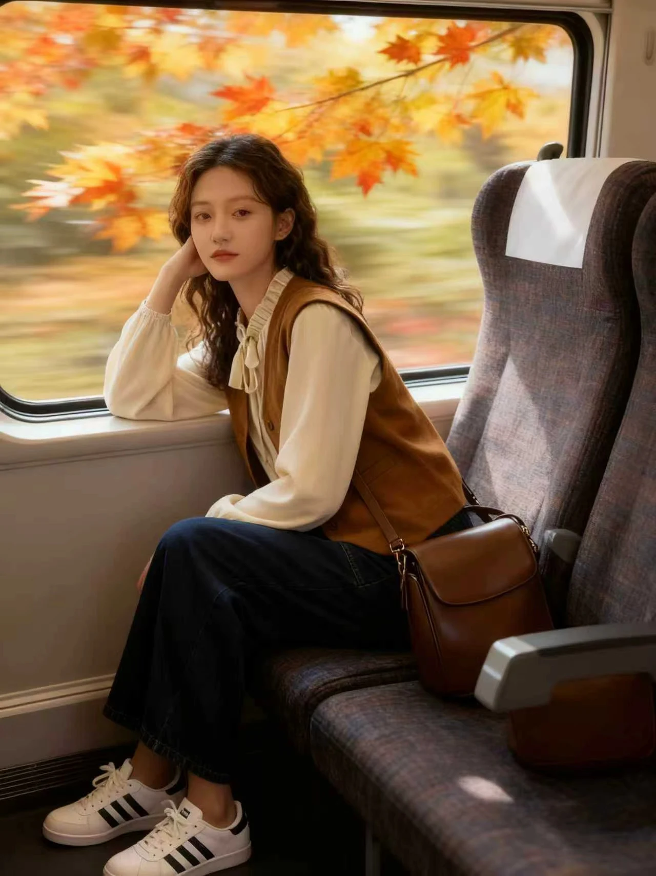 Ele Winter Faion Set Chaleco irt para mujer Combo Casual artístico Sle Denim Match cintura alta largo Sve cuello alto