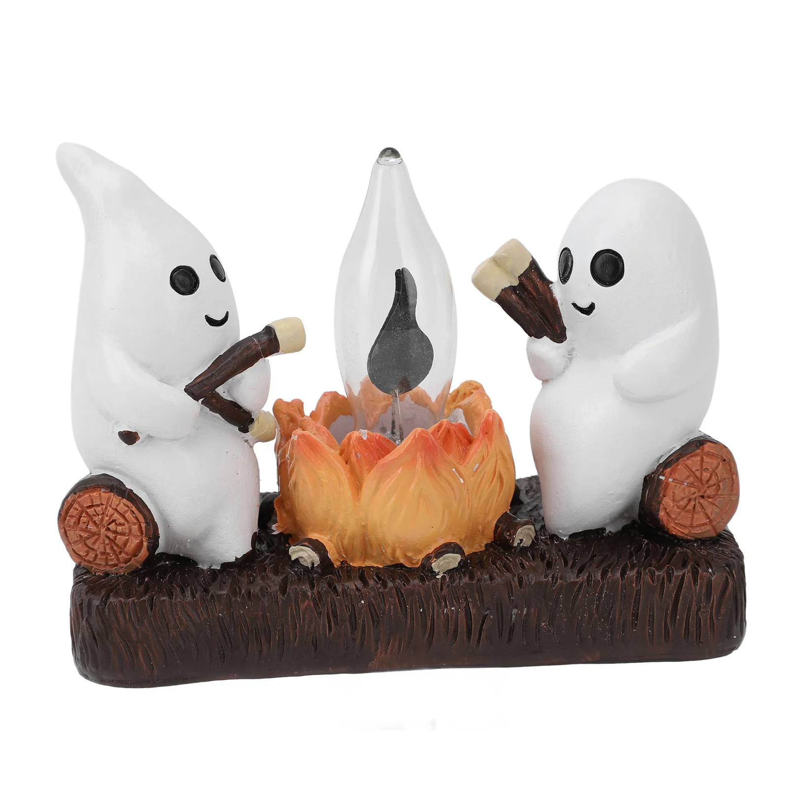 Fantasma Fuoco da campo Luce notturna tremolante Lampada da figurine per interni Lampada da parete in resina Luce notturna per falò per la decorazione domestica