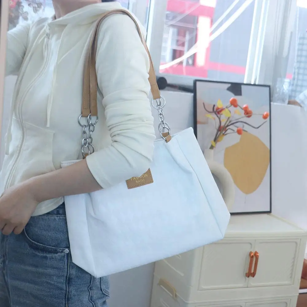 

Big Pouch Tote Bag Simple Shoulder Bag PU Minority Design PU Handbag Korean Style Large Capacity Bag Couple