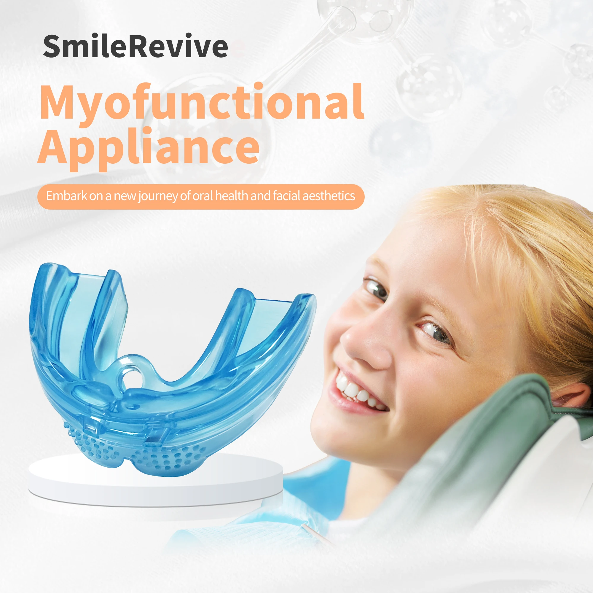 Миофункциональный прибор SmileRevive, сочетание постоянных зубных протезов и фиксированной ортодонтической сцены 1.