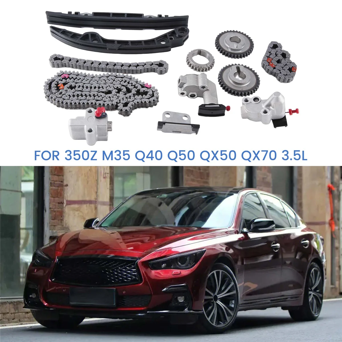 

VQ35HR Φ комплект цепи синхронизации для 350Z для Infiniti M35 Q40 Q50 QX50 QX70 3.5L