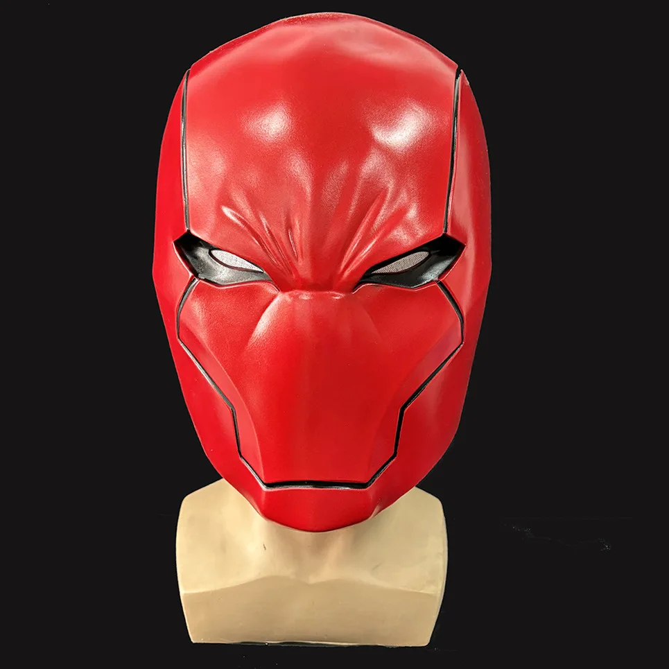 Rote Latex-Vollgesichtsmaske im Kriegerstil, Helm-Maske für Halloween, Karneval, Cosplay-Kostüm, Kopfbedeckung für Erwachsene, Party-Verkleidungs-Requisiten – Detail 6