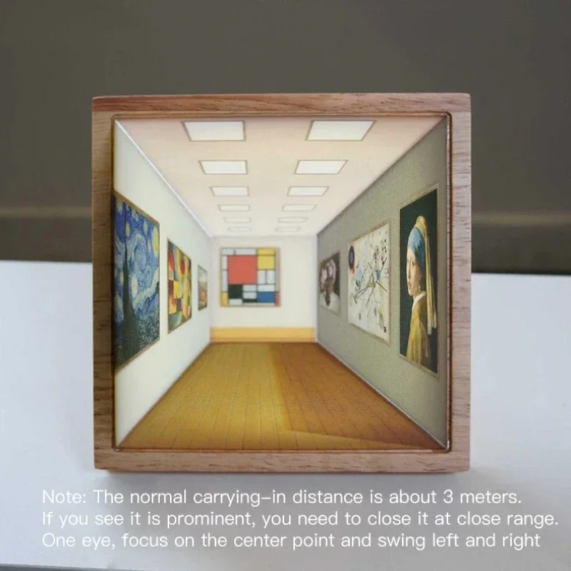 تشون 'an ثلاثية الأبعاد عارية العين البصرية غرفة المعيشة ضوء المنزلية الفاخرة الخشب الحرة اللكم الجدار مصباح السرير الديكور أجواء مصباح