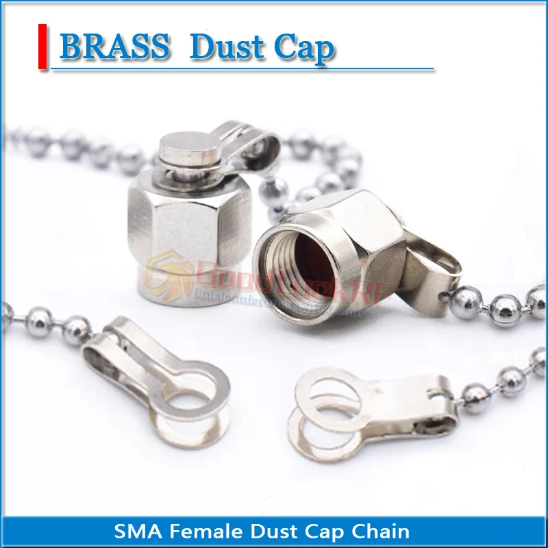 SMA Q9 BNC L12 TNC L16 N SL16 M UHF Male Female Dust Cap with Chain RF coaxial Terminator Protective Cover Brass Adapters