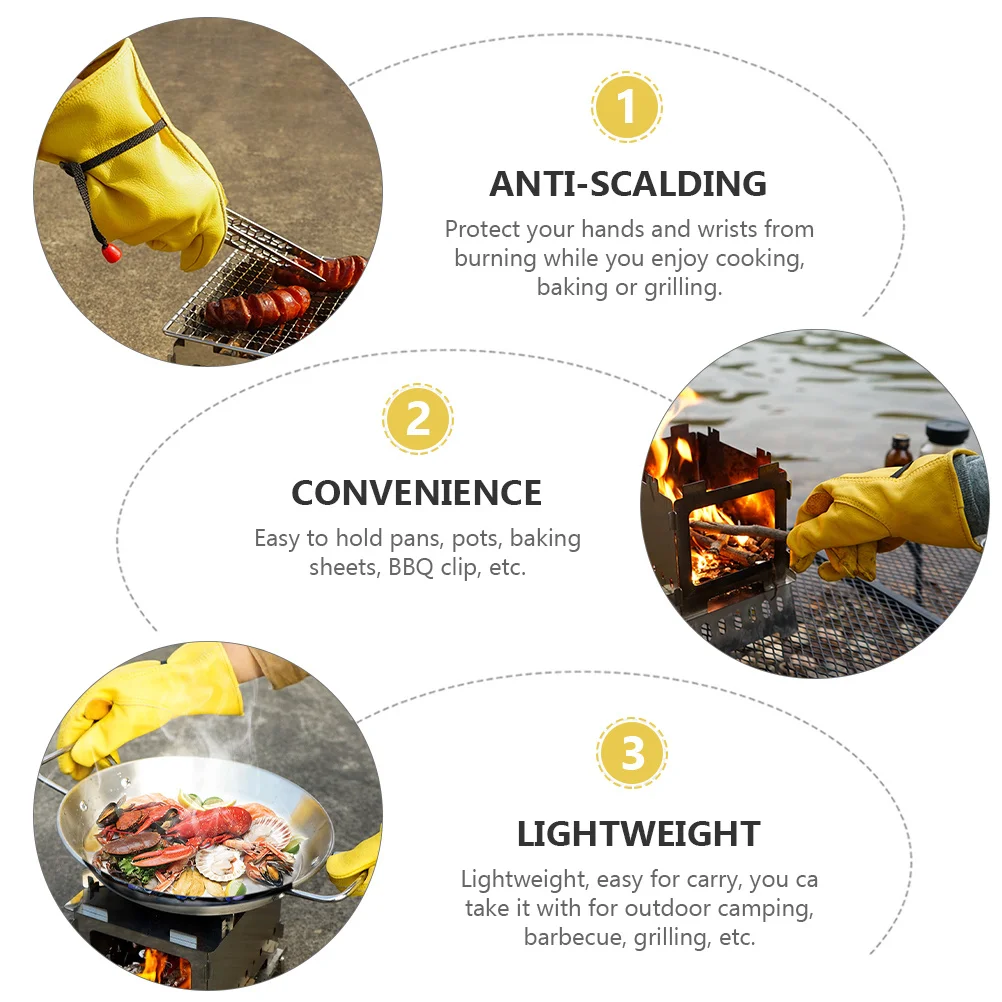 

1Pair Flexible Grip Heat Resistant Gloves Anti-Scalding Barbecue Mitts Camping Grill Gloves Lightweight Outdoor