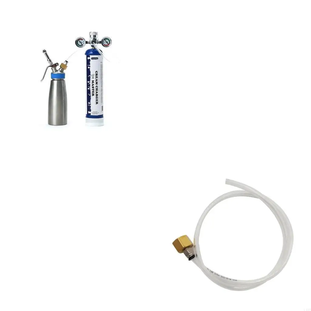 

Pressure Regulator Valves with Hose Line and Adapter for Whipped Cream Chargers 0.95Liter 580g M11 Thread Universal L4MF
