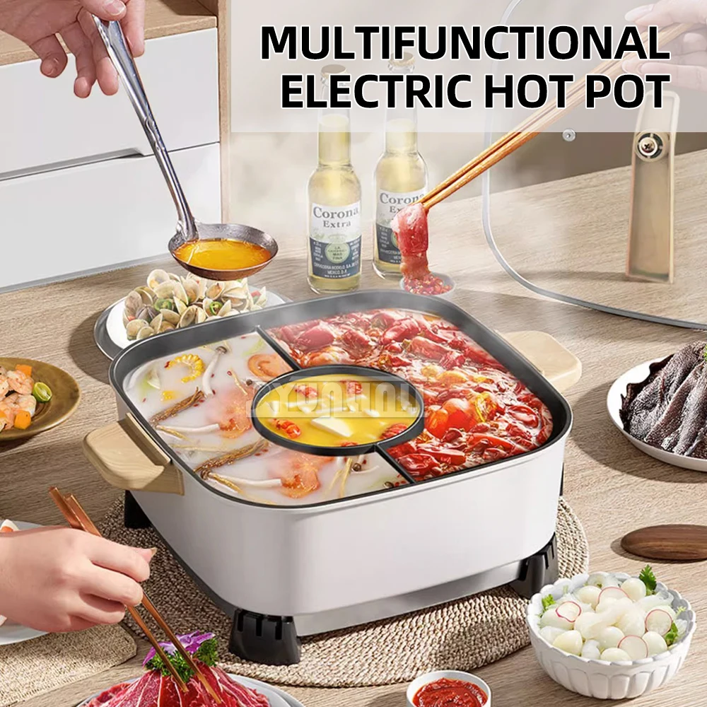 

Multifunctional Electric Barbecue Grill Household Hot Pot Cooking Machine 6L Smokeless Non-stick BBQ