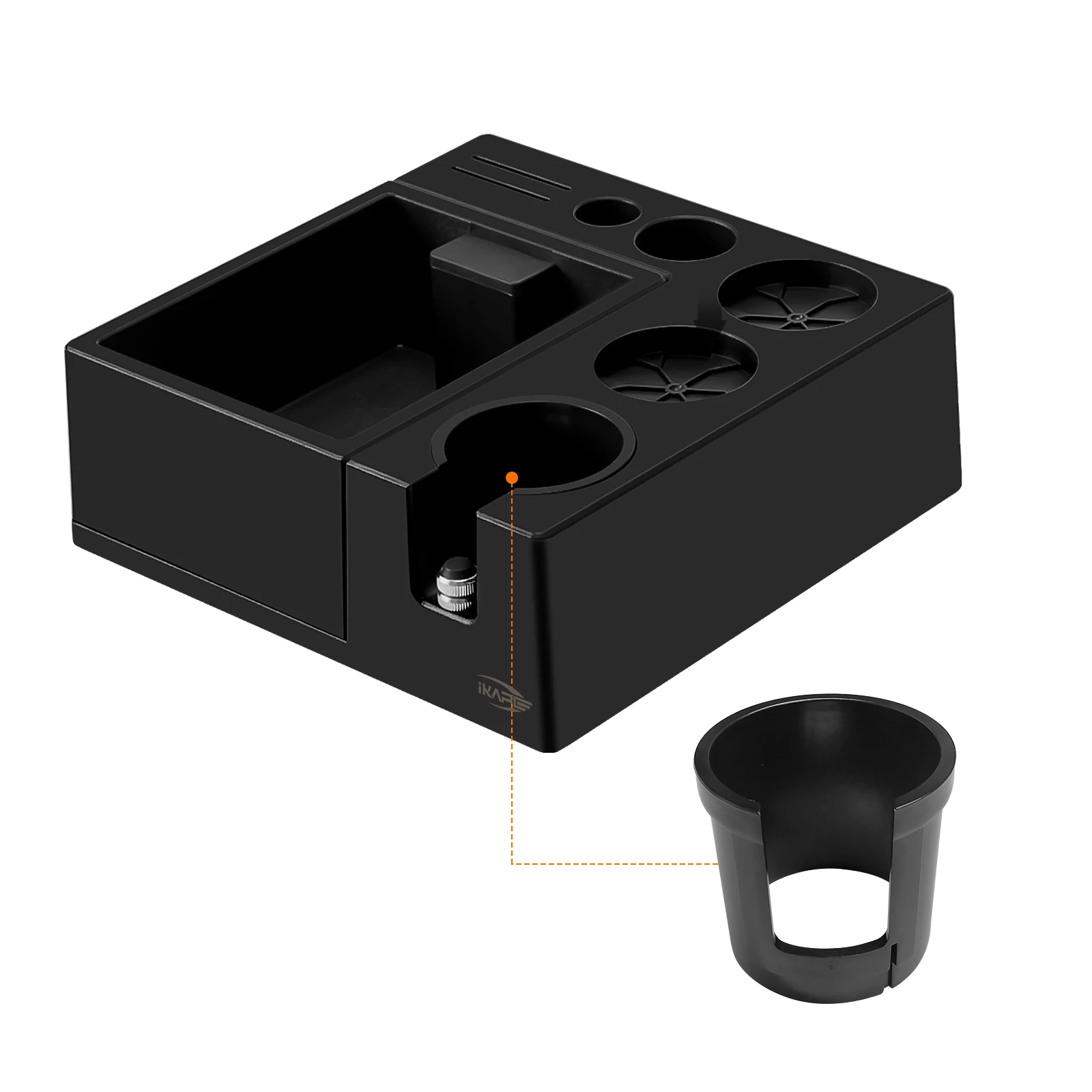 IKAPE Espresso Knock Box, Coffee Organizer Box Fit for Storage 51/54/58MM Tamper, Distributor, Portafilter, Plastic Station Base