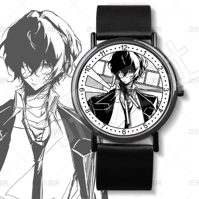 Bungo Stray Dogs anime merchandise cartoon cute watch kawaii 2D male and female manga style analog wristwatch wholesale