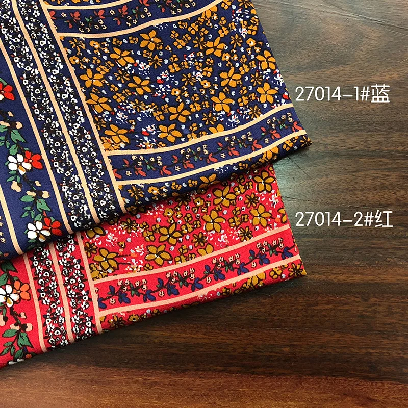 1 metr X 1,45 metra Miękka tkanina na sukienkę Rayon Wiskoza Materiał bawełniany Patchwork Gładka tkanina Rayon Kwiatowy nadruk