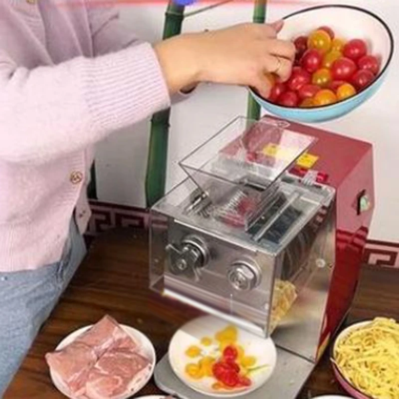 Meat Slicer Automatic Meat Cutter Machine 1500W Stainless Steel Electric Meat Slicer Shredder Machine