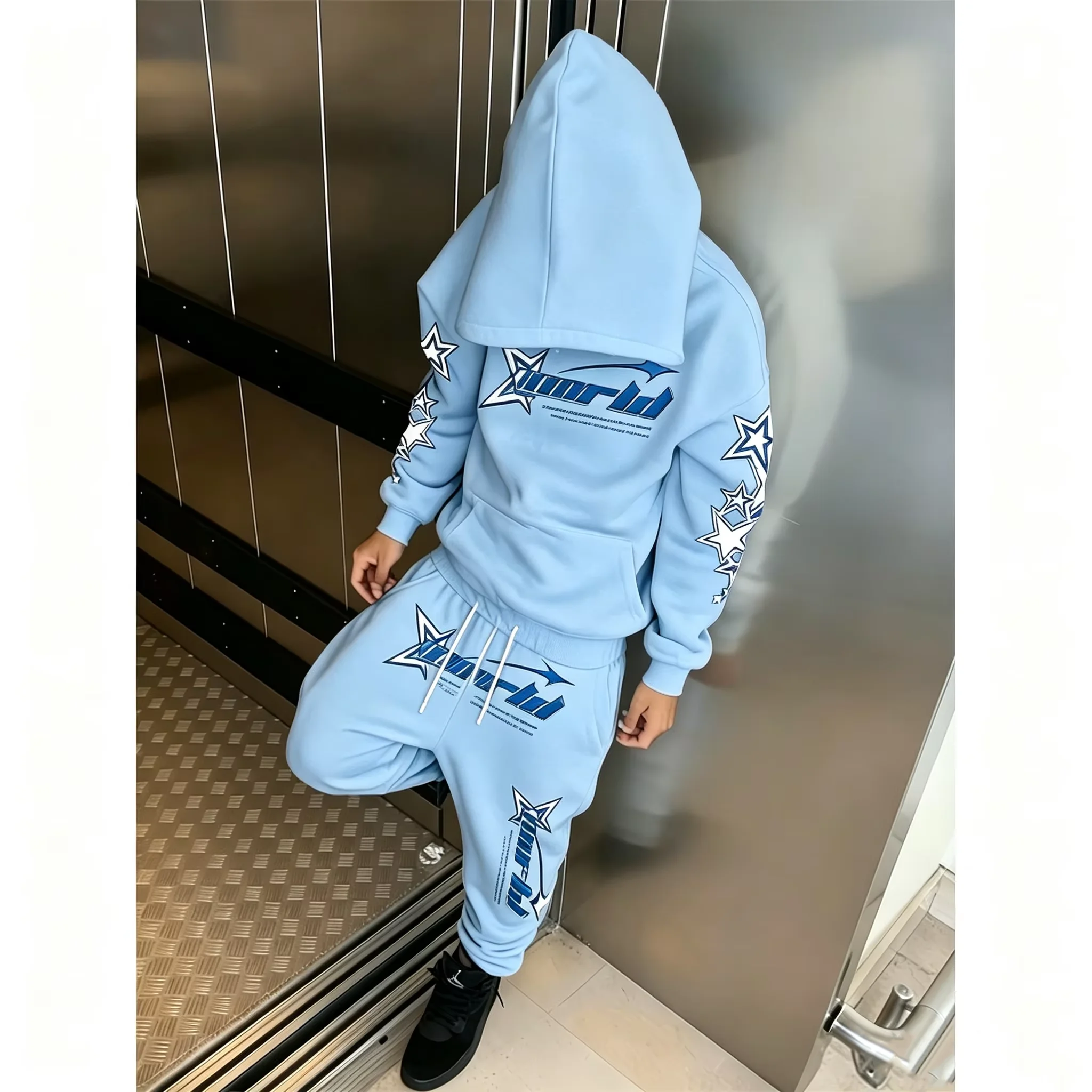 MEN'S FALL/WINTER 2026 HOODIE SET–SOFT AND COMFORTABLE WITH LETTER PRINT–RETRO CASUAL STREETWEAR / MATCHING FAMILY OUTFITS