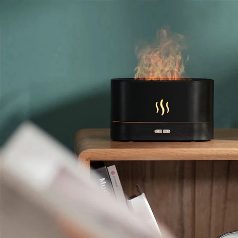 アロマディフューザー,空気加湿器,超音波気化器,黒色噴霧器,LEDエッセンシャルオイルフレームランプ