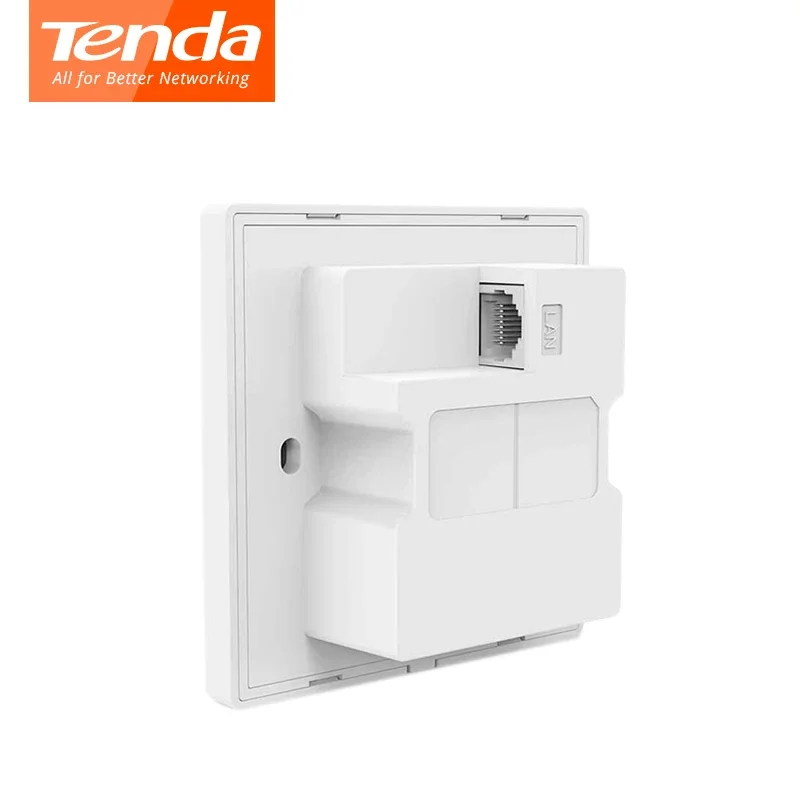 Tenda W6-S N300 in-wall Wireless Access Point,300Mbps Indoor Wall WiFi AP, Client+AP, IEEE 802.11n/g/b PoE,PPTP, L2TP 20 Clients