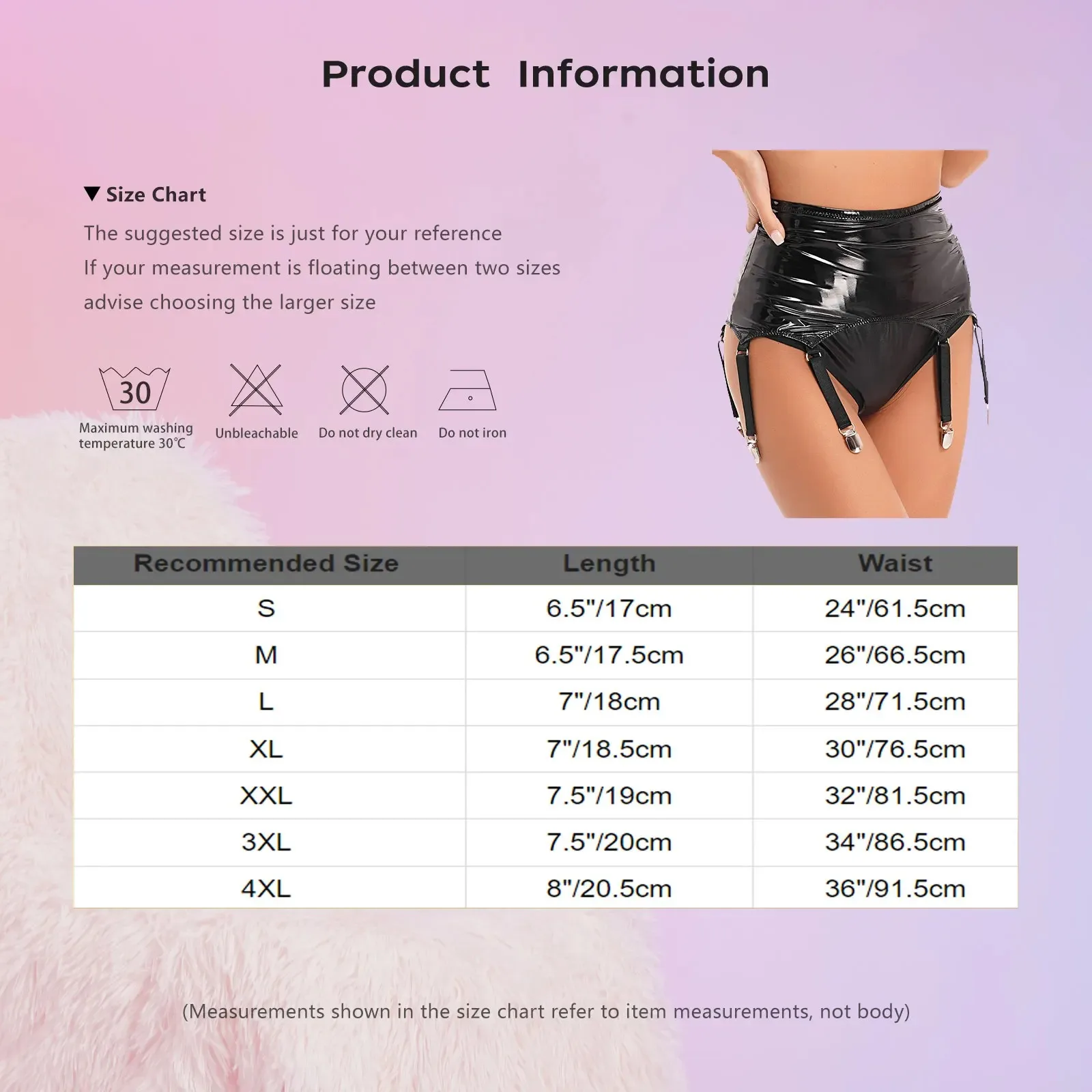 Womens Patent Leather Garters Suspender Belt Skirts Wet Look Latex Mini Skirts Garters with Metal Clips Pole Dance Clubwear