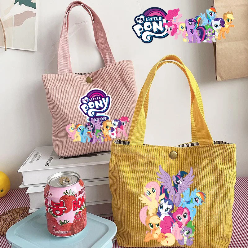 

My Little Ponys Girls Large Capacity Shoulder Bags Cartoon Printed Tote Handbags Cute Anime Pockets Women Popular Birthday Gift