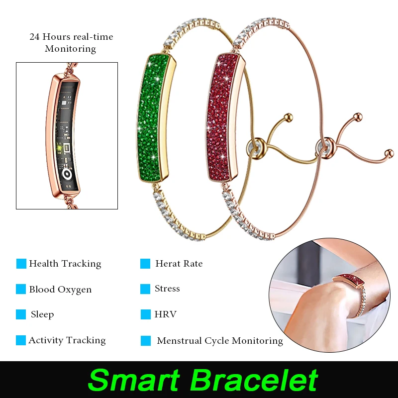 

Смарт-часы, женская цепочка с шагомером, пульсометром, кислородом в крови, браслетом для мониторинга сна и здоровья, водонепроницаемый женский спортивный ремешок