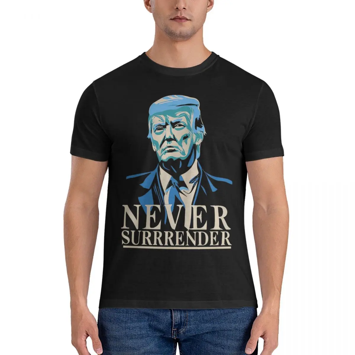 Aesthetic Never Surrender Donald Trump Tshirts For Men Women 100%Cotton Short Sleeve President Political Democrat Summer Clothes