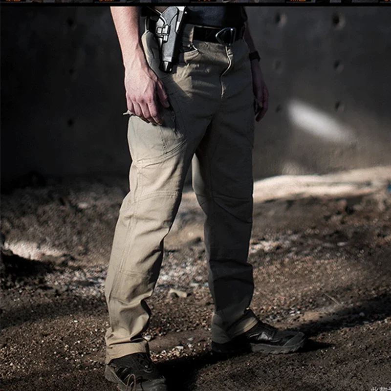 

Elastic Cotton Cargo Pants Men Outdoor Hiking Camping Casual Trousers Ropa Hombre Male Many Pockets Military Tactical Pants