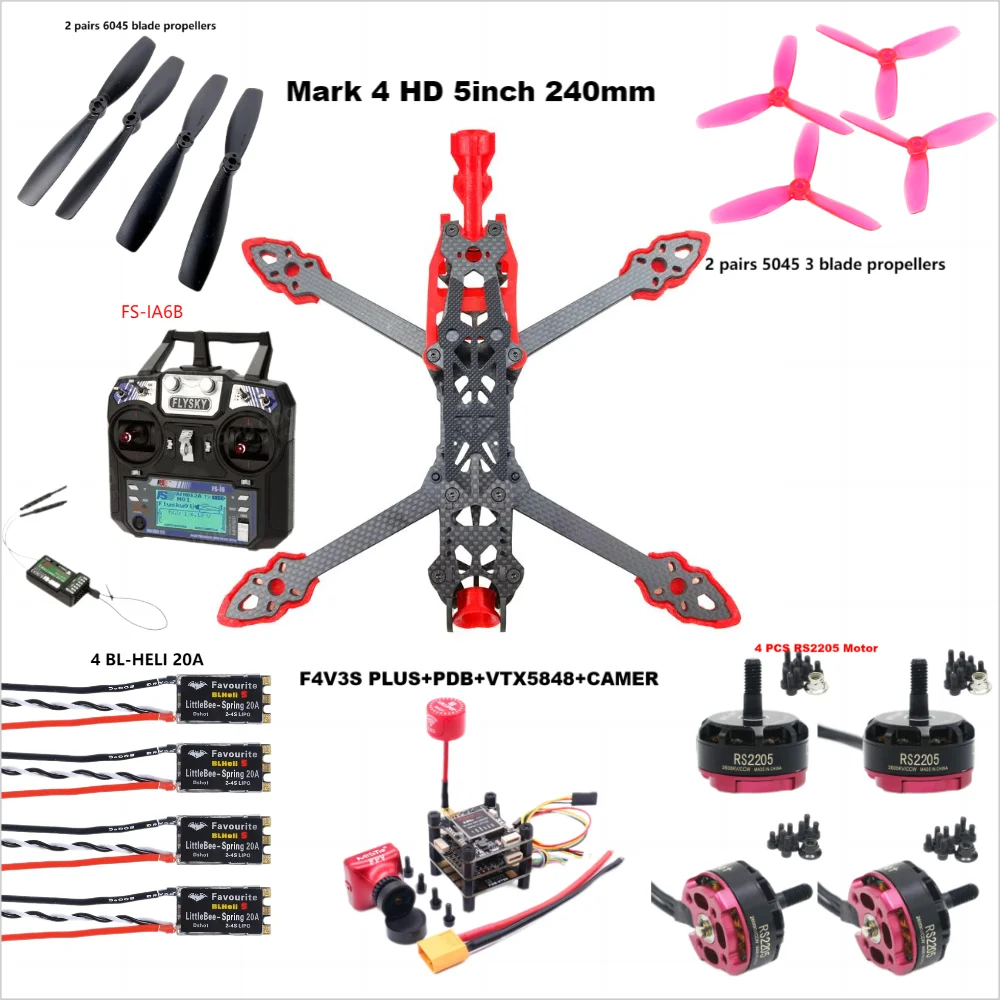 F4V3S PLUS MARK4-HD znak 4 HD 5 cali 240mm F4 V3 V3S FC kontroler lotu RC Drone wyścigowy Quadcopter FPV betaflaght INAV