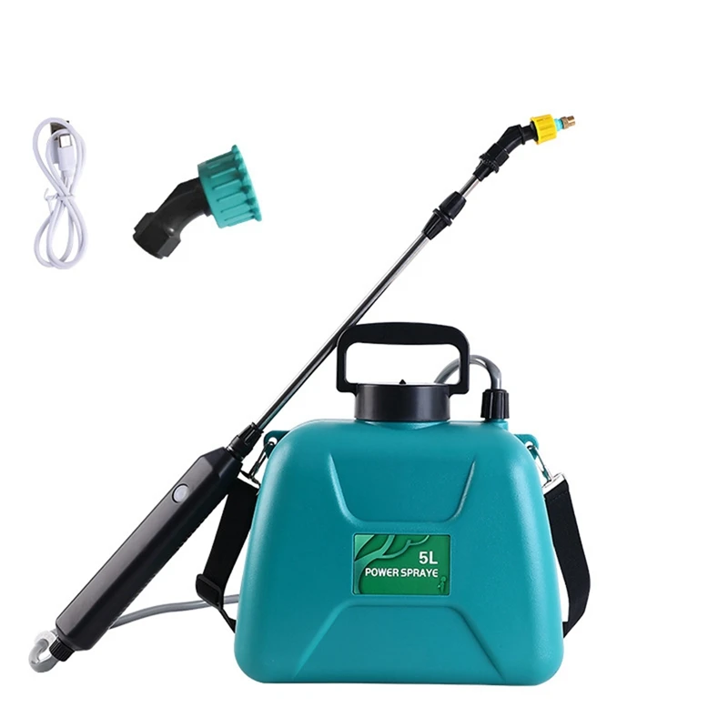 Powered Sprayer 5L Lawn Sprayer Weed Sprayer With 2 Spray Nozzles Telescopic Wand And Adjustable Shoulder Strap