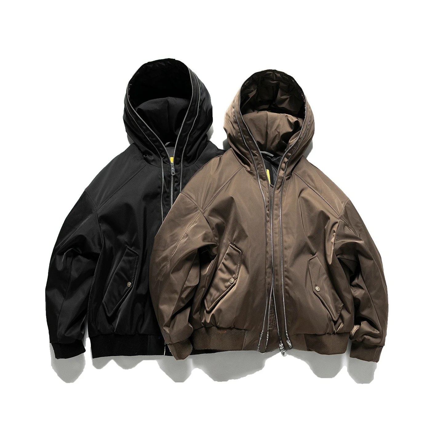 

Trendy Winter Men's down Jaet Loose Fit Casual Versatile Warmth Embroidered Polyester Fiber 3D Windproof Du down Filling