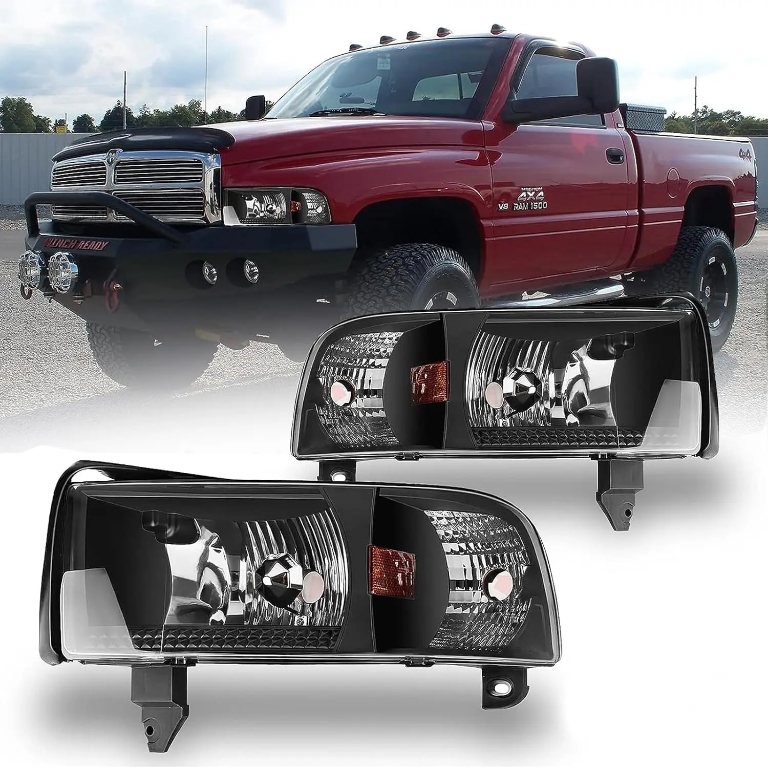 

Фары в сборе для Dodge Ram 1500/1994-2002 1994-2001 гг. Dodge Ram 2500/1995-2002 Dodge Ram 3500, замена фары с Du