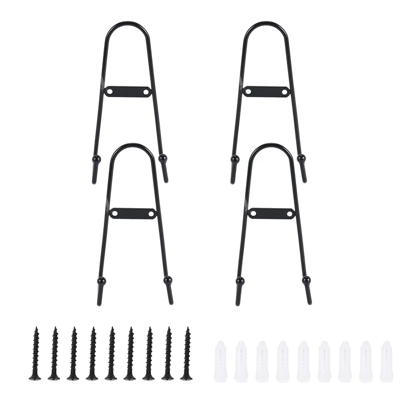 AB09-4 Pack Wall Mount Plate Display Stands, Medium Wall Easel Holder Plate Hanger Vertical Plate Stand Holders Wine Rack