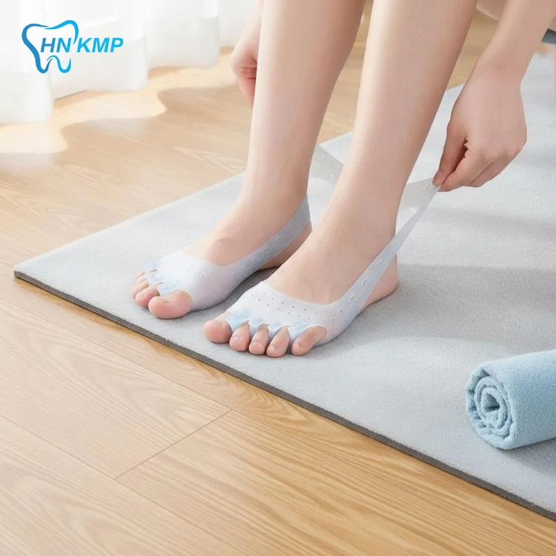 5 Holes Soft Toe Splitter Forefoot Support Pads Relieve Foot Fatigue Correct Overlapping Toes for High Heel Lovers