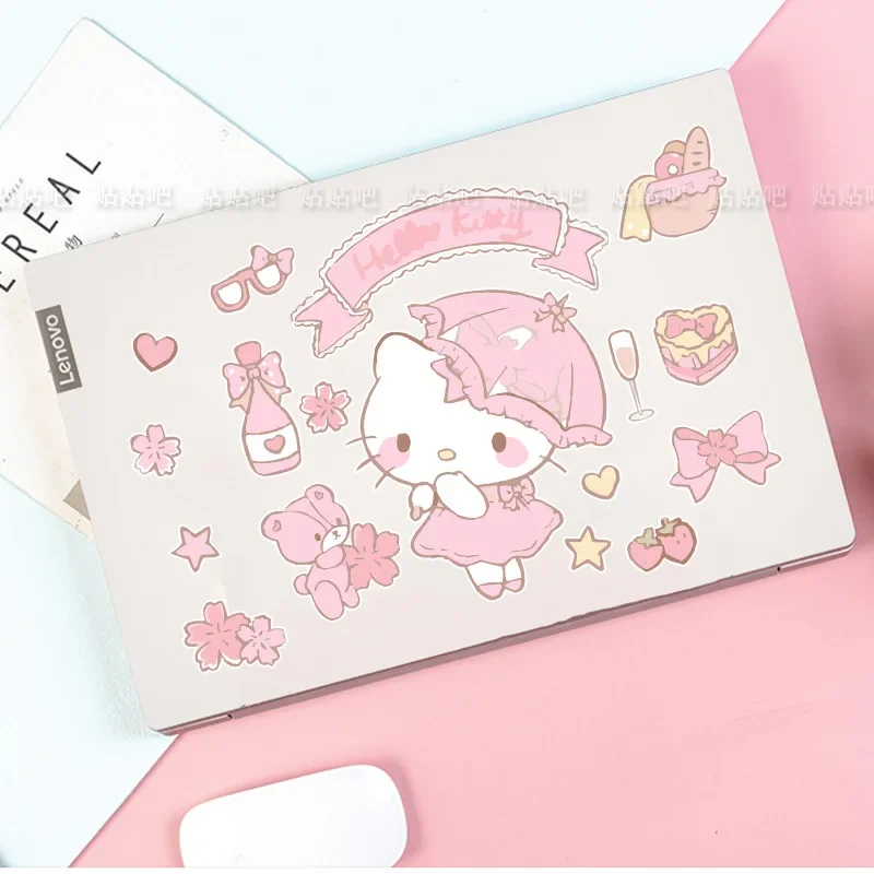 Miniso Новый мультфильм Sanrio милый HelloKitty универсальные наклейки царапины на теле декоративные наклейки на ноутбук багажник автомобильные наклейки подарки