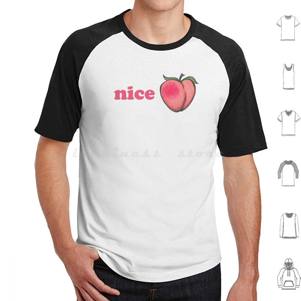 Peach-Nice Booty T Shirt Big Size 100% Cotton Eggplant Eggplant Peach Peach Nice Ass Ass Pride Sexting Adult Saying Dirty