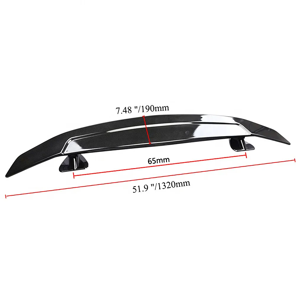 Car Glossy Black Carbon Rear Trunk Lid Universal Spoiler Wings For BMW Benz Toyota Honda Kia Hyundai Mazda VW Audi Tesla Part view 6