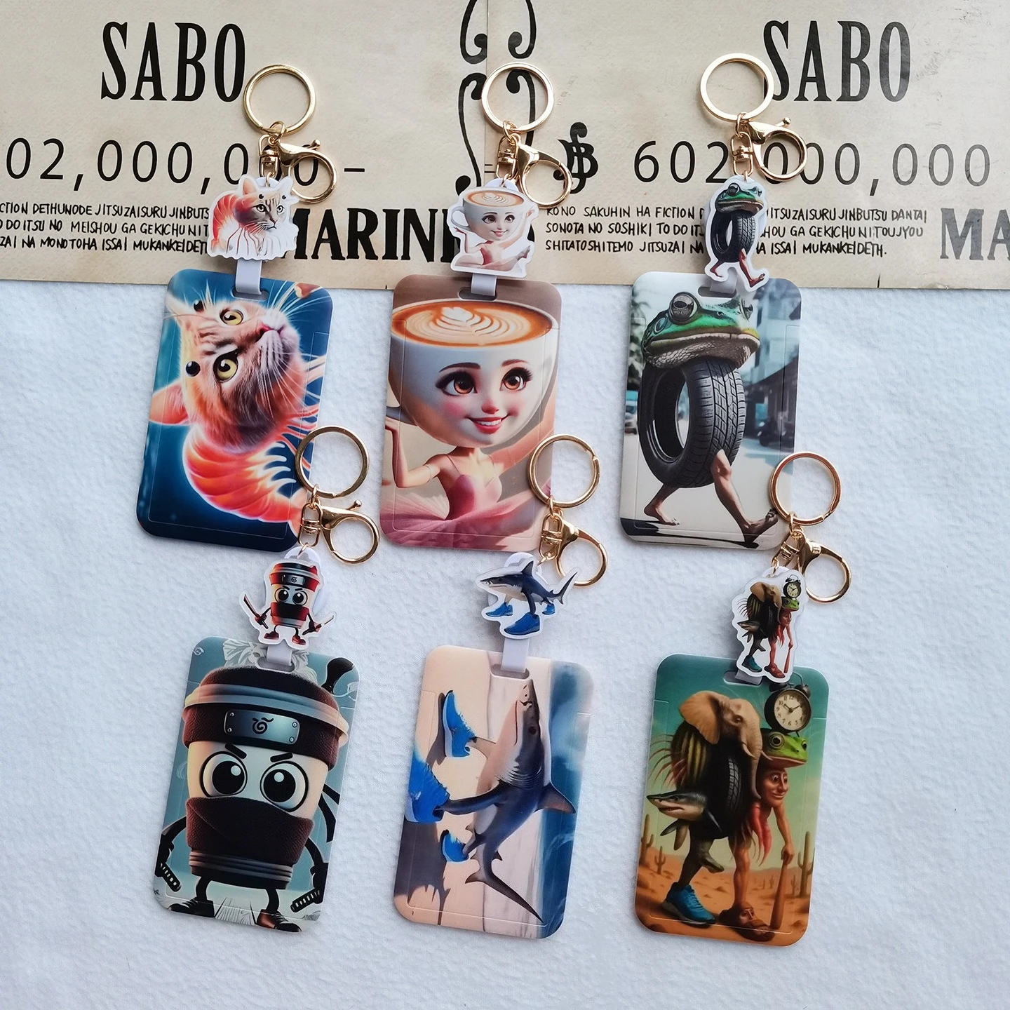 Tralalero Tralala Id Card Holder Key chain Tungtung Sahur Brainrot Passport Cover Car Bank Bus Protect Cases Bags Pendant Gift