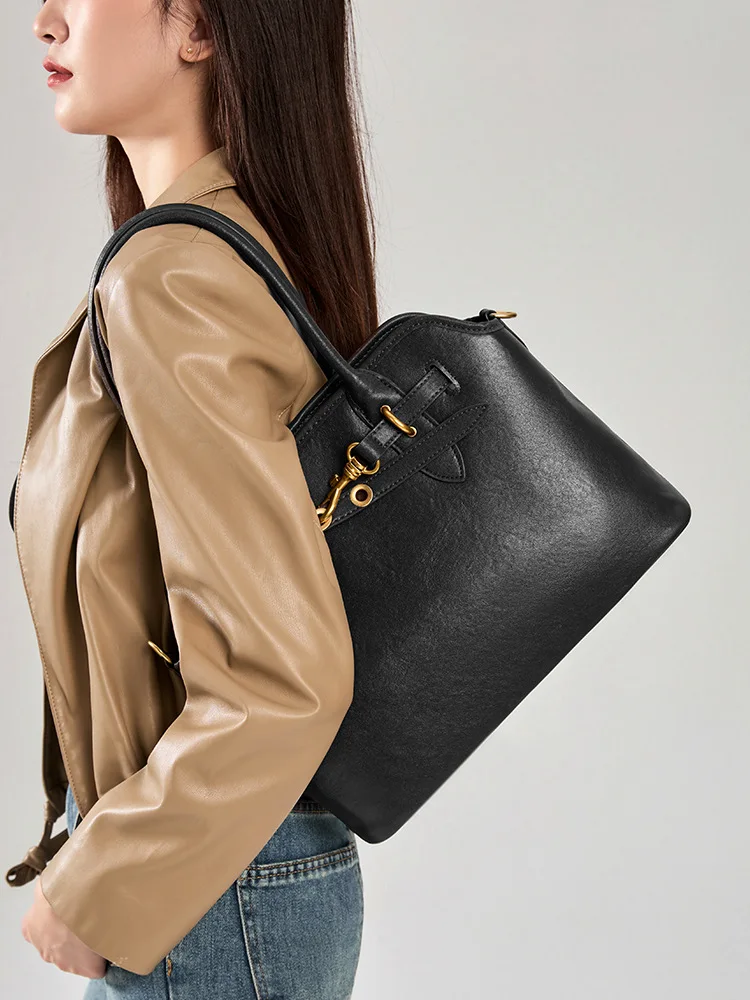 YANATARI Genuine Leather Woman Bag Shoulder Bag Handbags Ladies Crossbody Bags Luxury Designer Minimalism Bag Cattle Leather