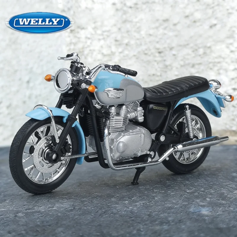 

Модель мотоцикла WELLY 1:18 Triumph Bonneville 2002, литая под давлением, из металлического сплава, имитация уличного мотоцикла, игрушка для детей, подарок