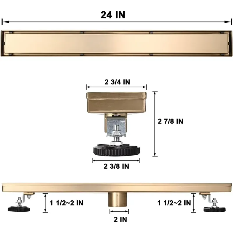 for OEM/ODM Modern 304 Stainless Steel Drain Kit Rectangular Bathroom Bathtub Outdoor Sink Drain Tile Recessed Cover Hair
